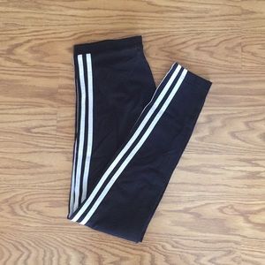 Adidas Girls Black and White Leggings